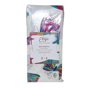 Etta Vee Pottery Barn Kids Organic Crib Fitted Sheet Butterfly Watercolor Print